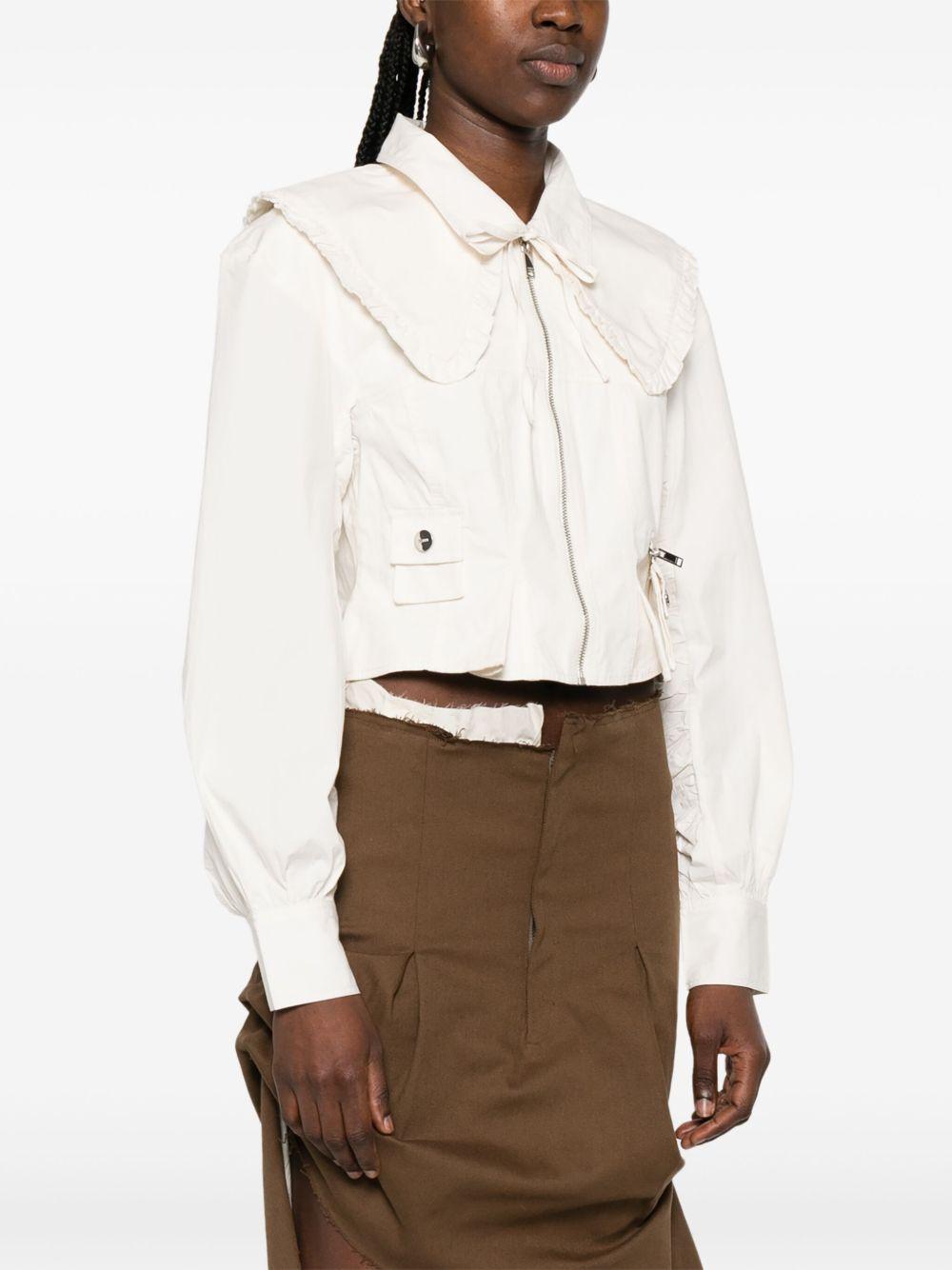 Giacca in popeline W0365 135 EGRET GANNI 