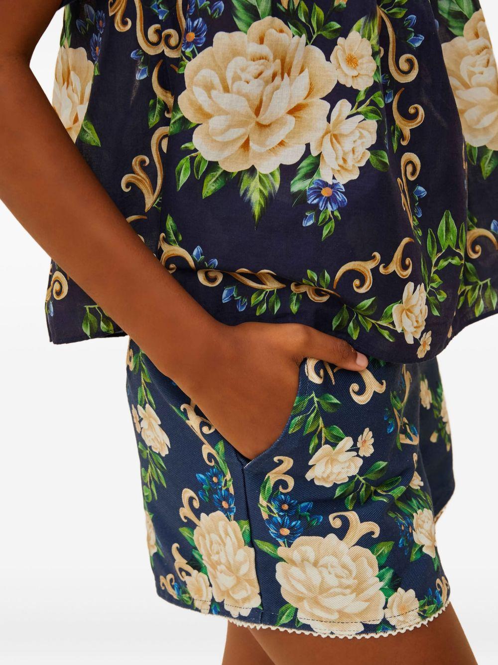 Shorts Navy Blue Flower Tapestry 336620 25034 FLOWER TAPESTRY FARM RIO 