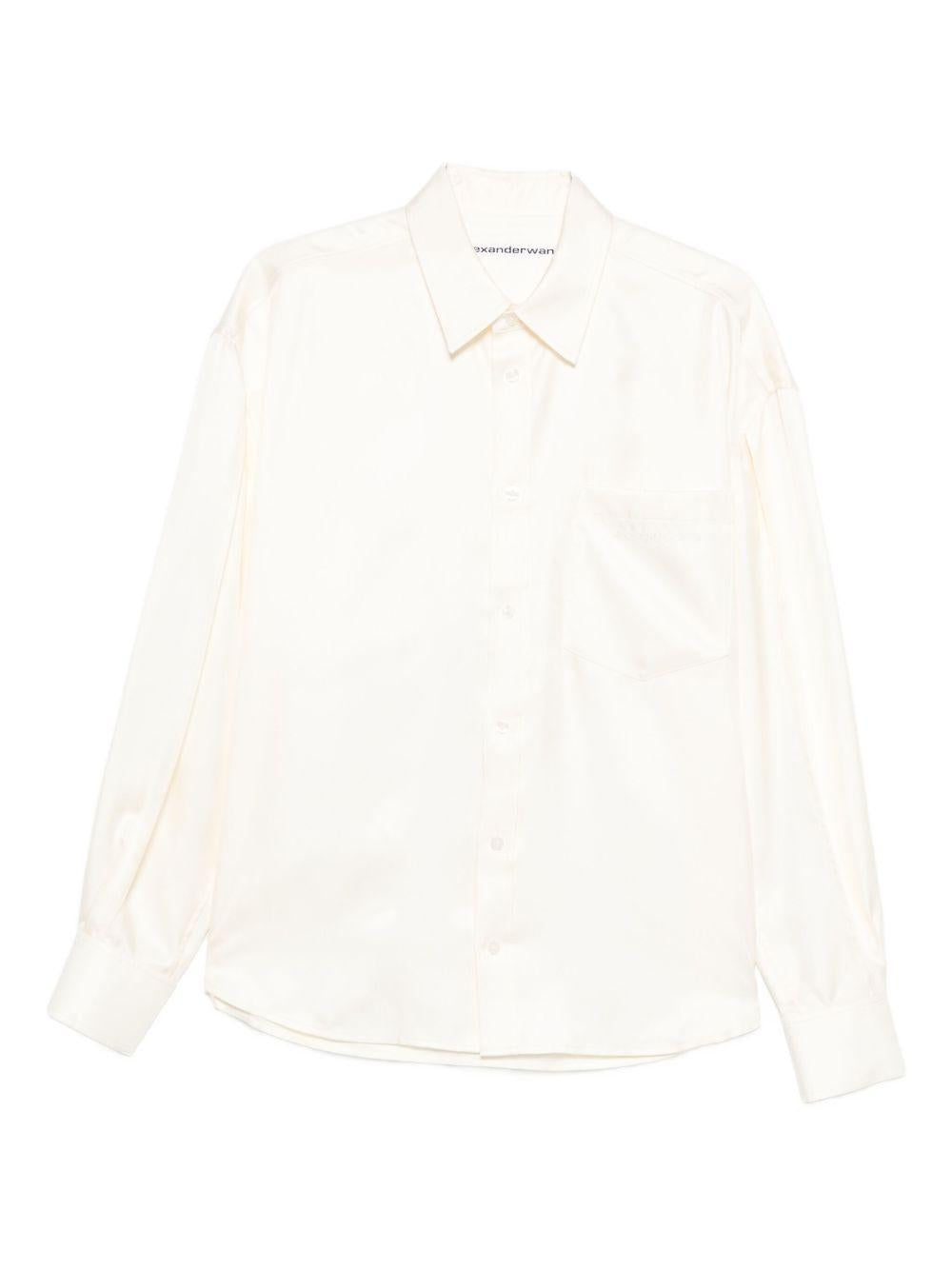 Camicia in Seta Avorio con Maniche Tagliate 1WC4251152 106 IVORY ALEXANDER WANG 