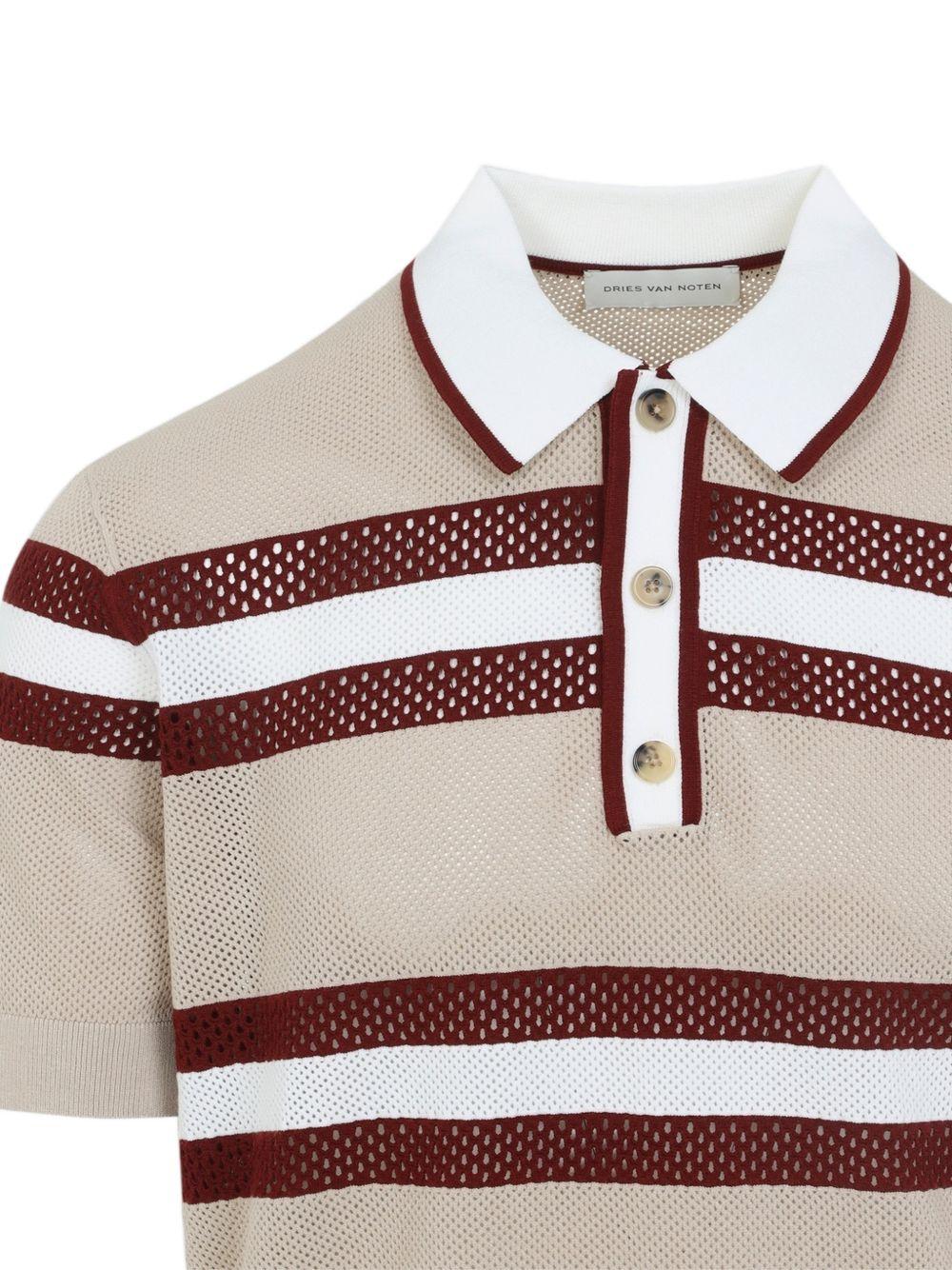 Striped Polo Shirt MERCYSTRIPE3701 103 BEIGE DRIES VAN NOTEN 