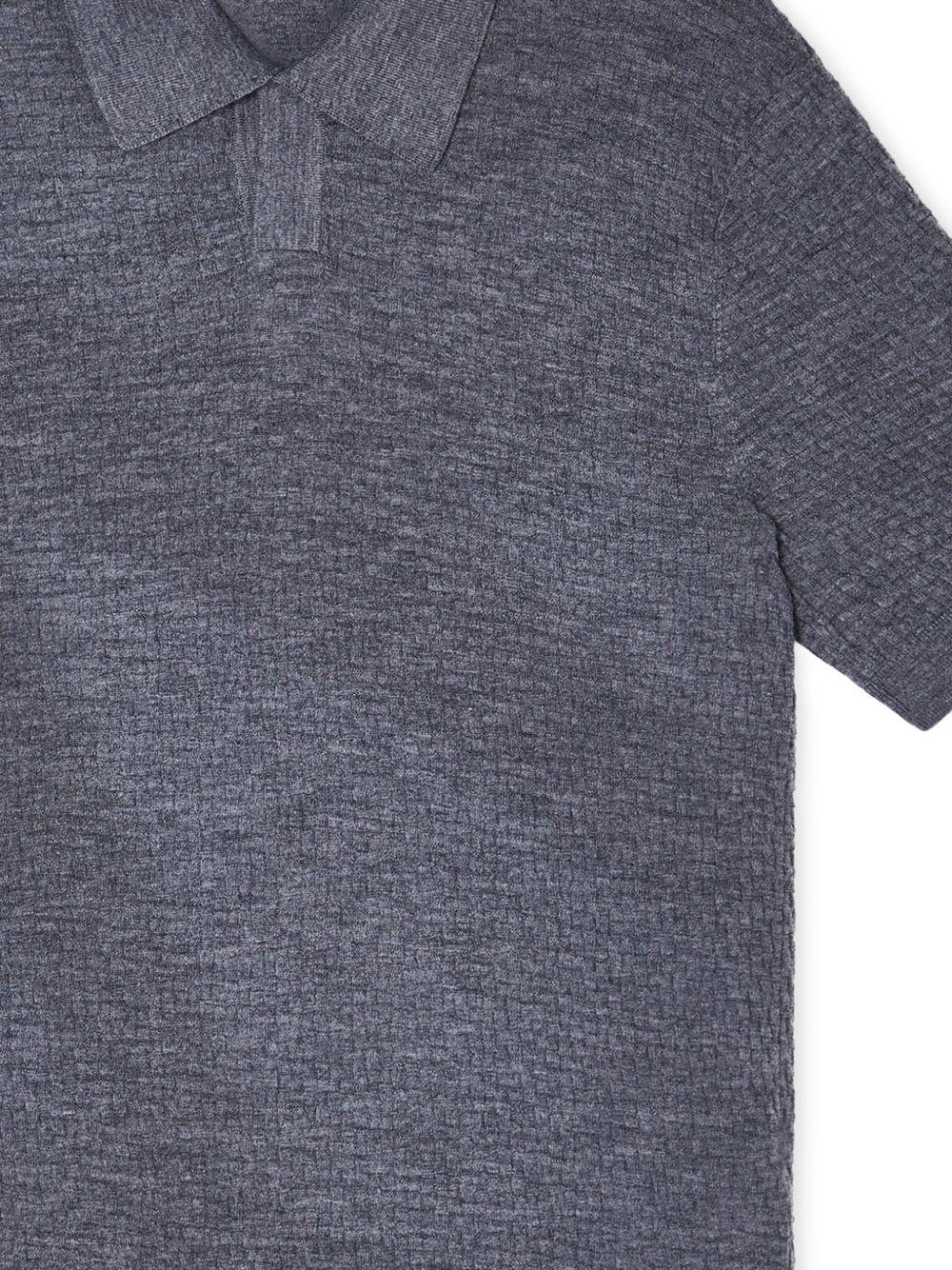 Polo in Lana Vergine con Motivo Quadrettato EM004312AF23757 O8003 EMPORIO ARMANI 