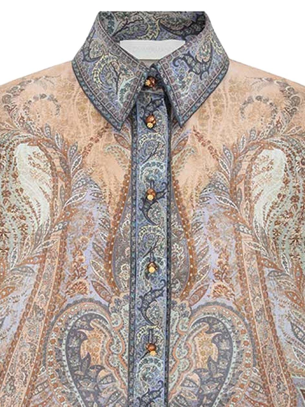 Camicia a maniche corte Wanderlust 8624TRS262 TAPESTRY BLUE ZIMMERMANN 