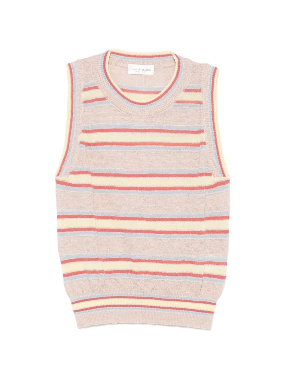 Striped tank top 261FXA07014 41 NUDE AZZURRO ROBERTO COLLINA 