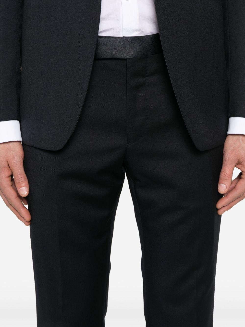 Abito monopetto con rifiniture in raso SFVK15ANKLISTG060001UPER003 B5013 TAGLIATORE 