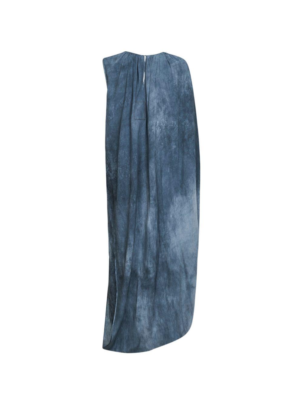 Abito lungo asimmetrico Auro UW5047 UW380 STEEL BLUE UMA WANG 