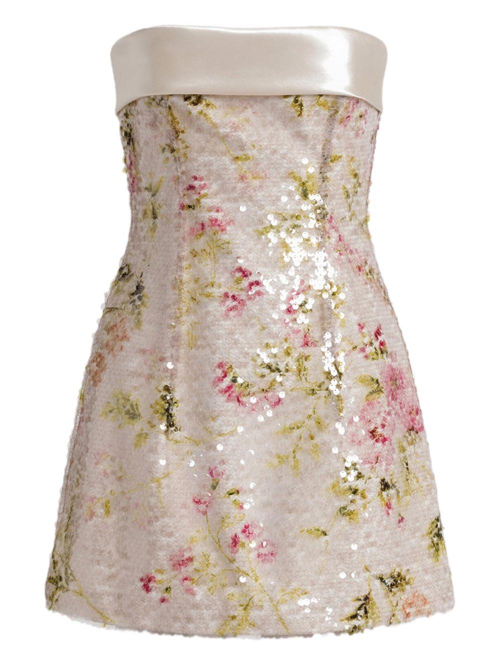 Miniabito con paillettes floreali A04501646 1888 ALBERTA FERRETTI 