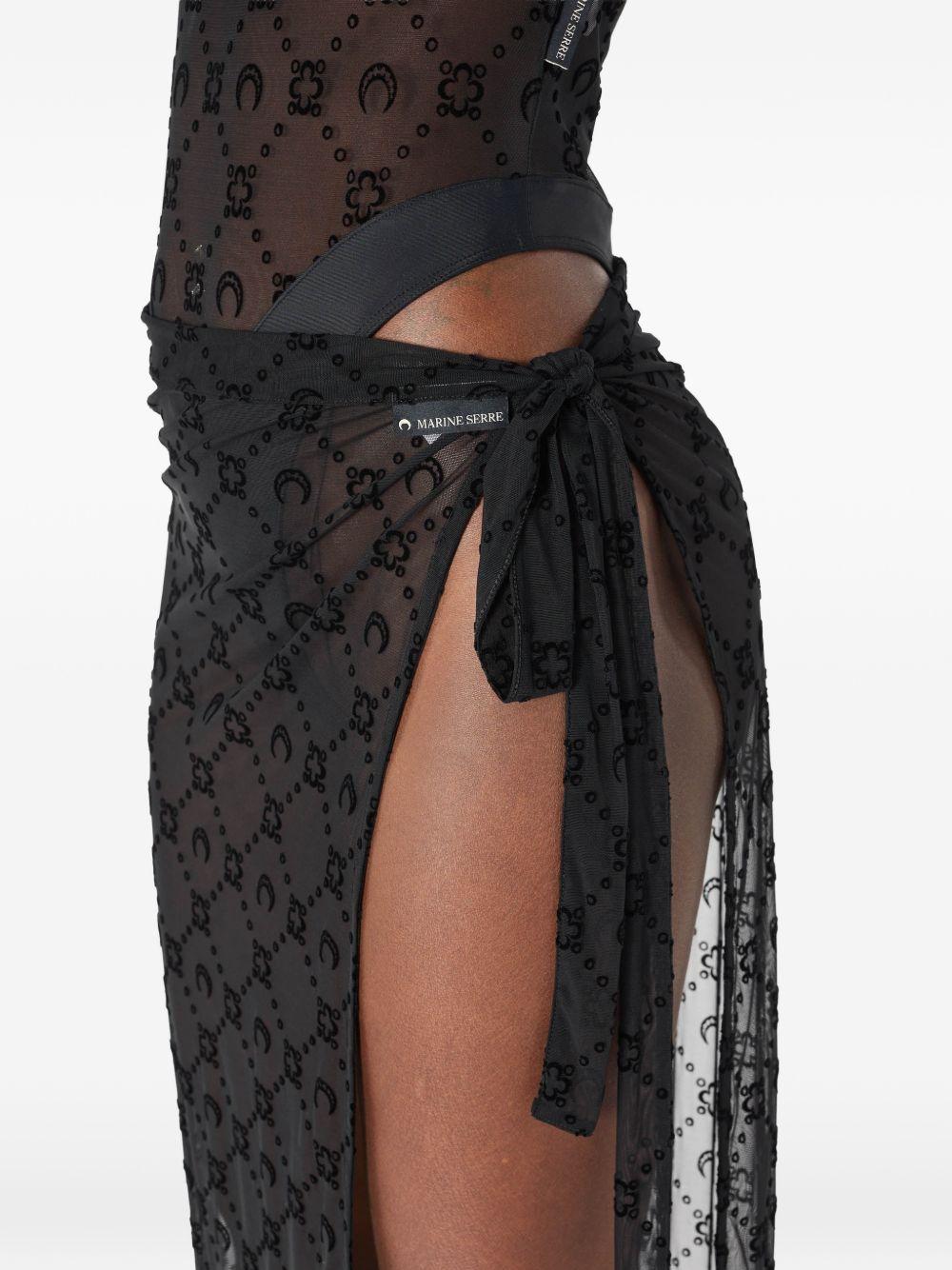 Gonna pareo con monogramma WBW001ACJER0005 BK99 BLACK MARINE SERRE 