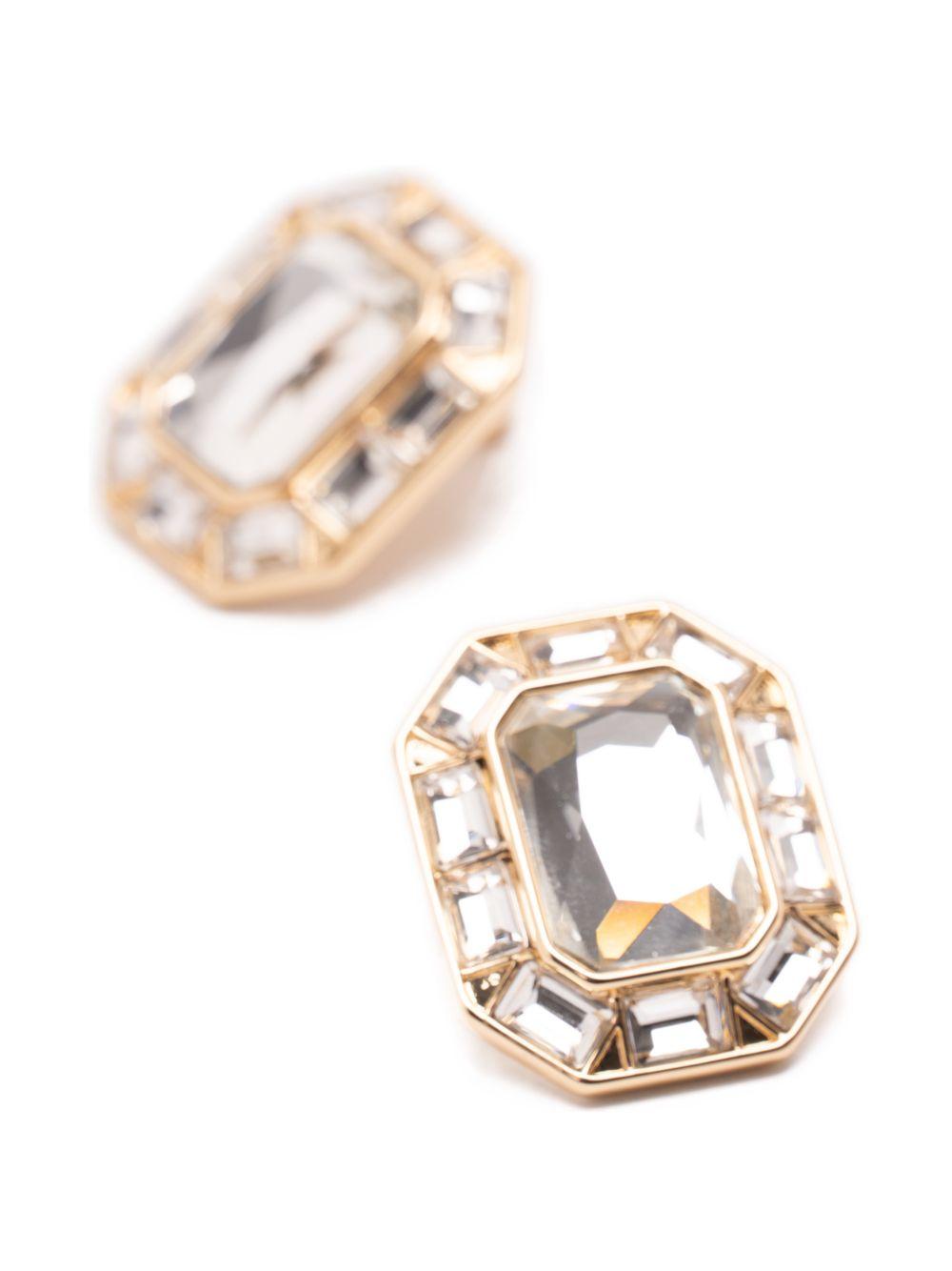 Gold Crystal Encrusted Earrings SS26627EAGD GOLD SELF-PORTRAIT 