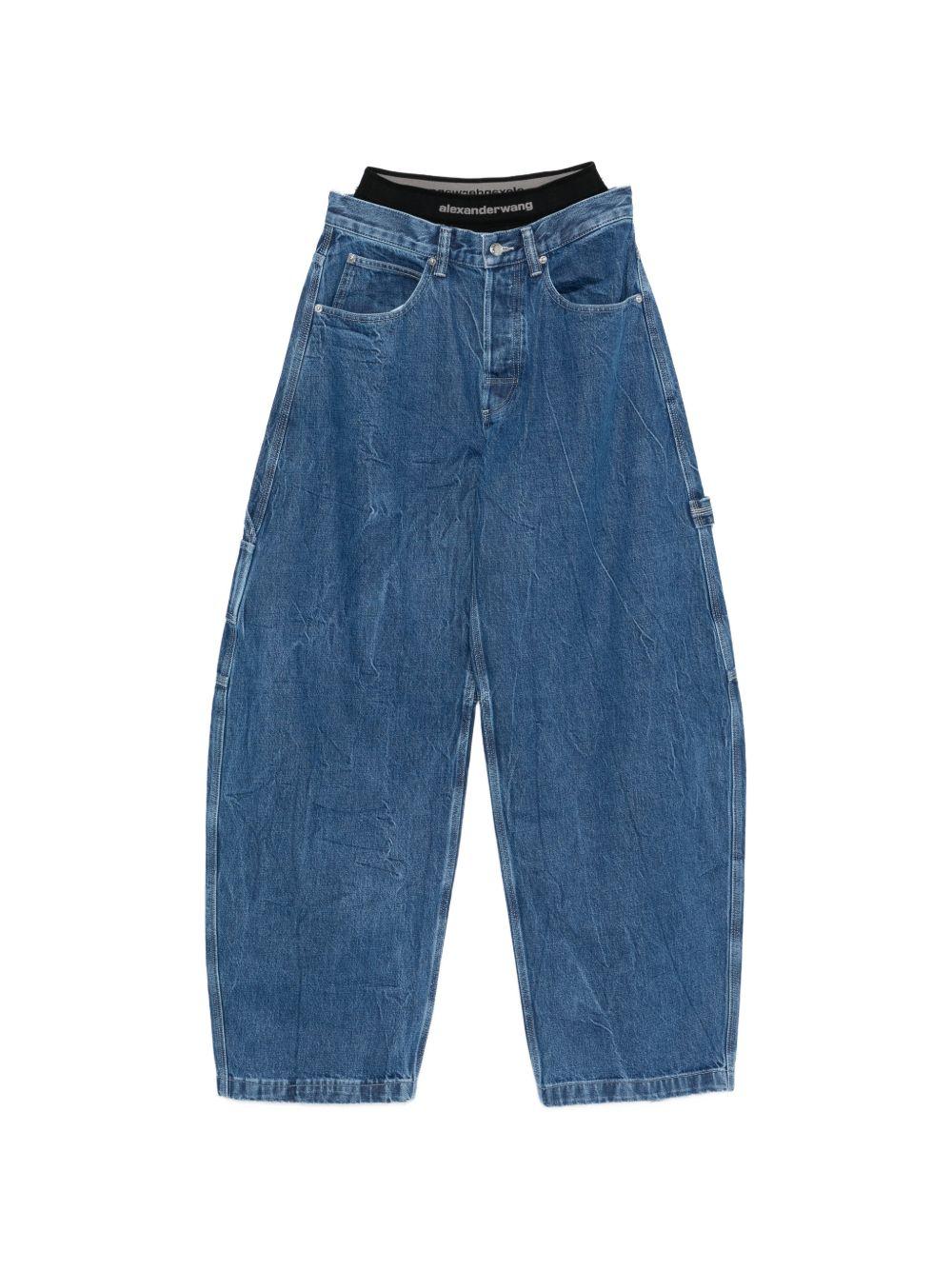 Mid Rise Jeans Con Logo Elastico 4DC1264967 401 DEEP BLUE ALEXANDER WANG 