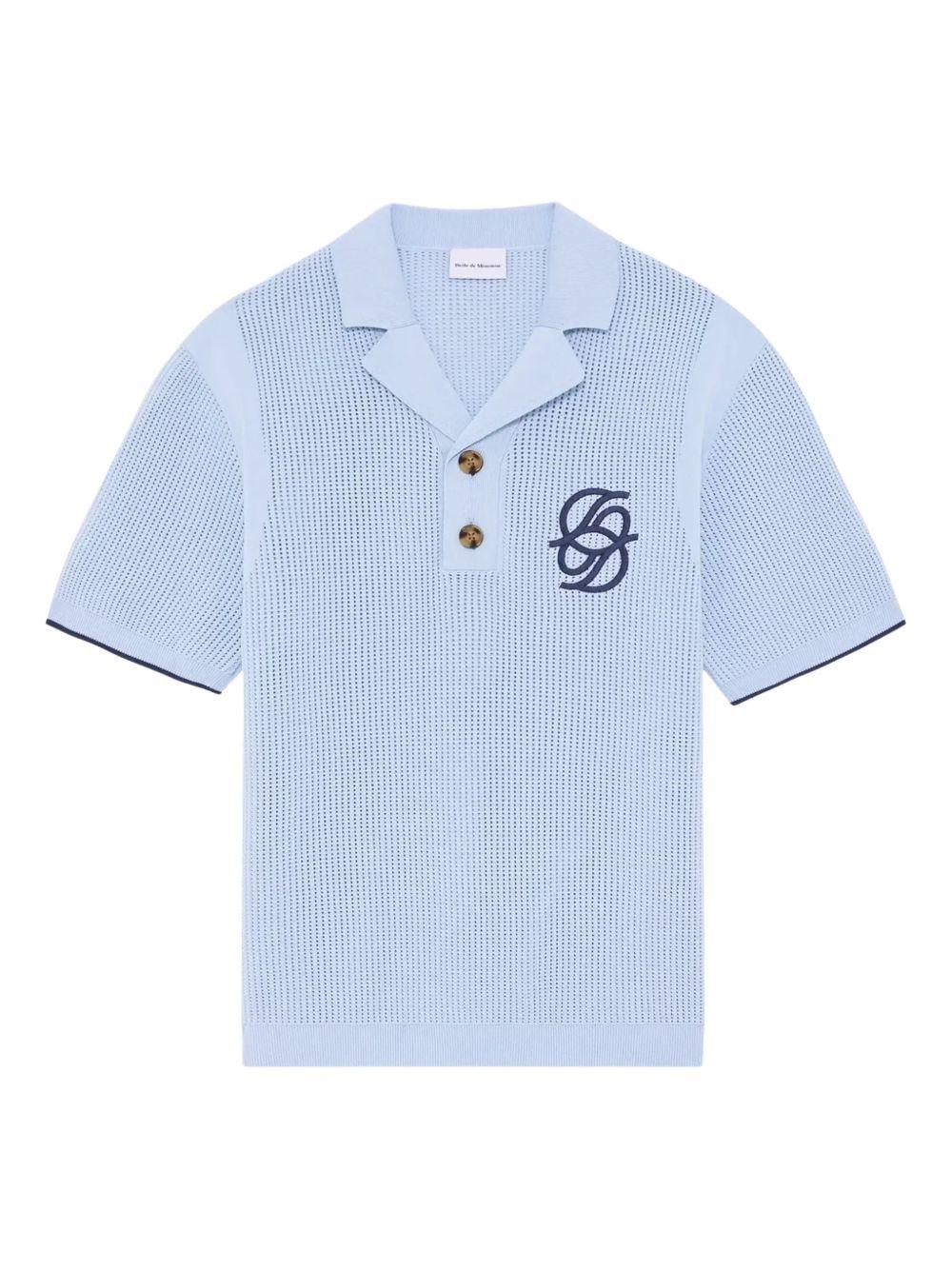 Polo Maille Monogramme JPO171CO207 LIGHT BLUE DROLE DE MONSIEUR 