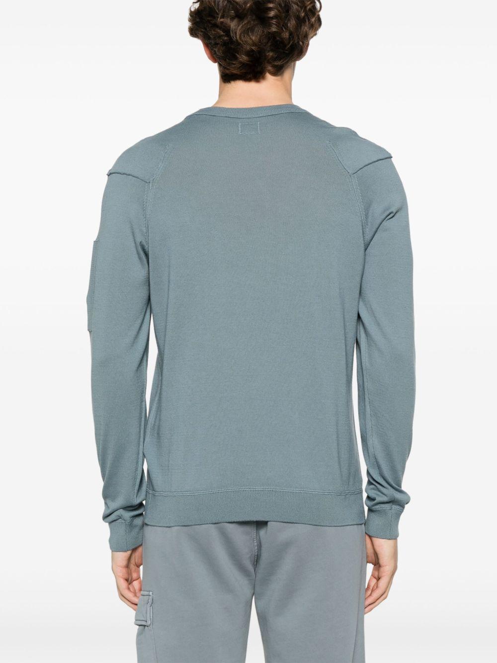 Sea Island Crewneck Lens Knit 18CMKN026A004037A 872 STORMY WEATHER CP COMPANY 