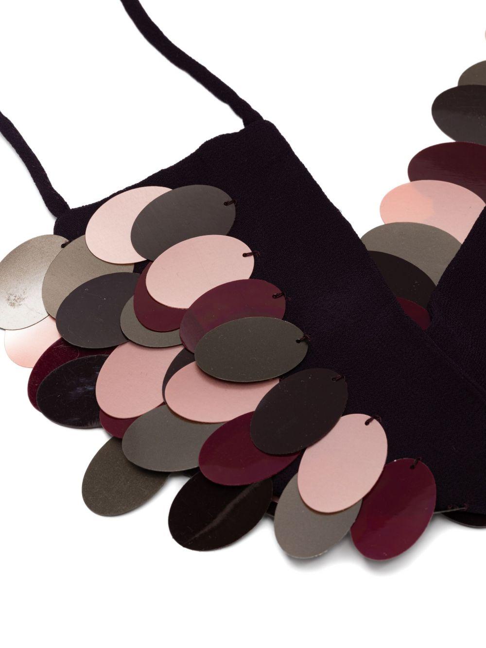 Chocker ricamato in viscosa con paillettes GILBERTEMB2317 358 BURGUNDY DRIES VAN NOTEN 