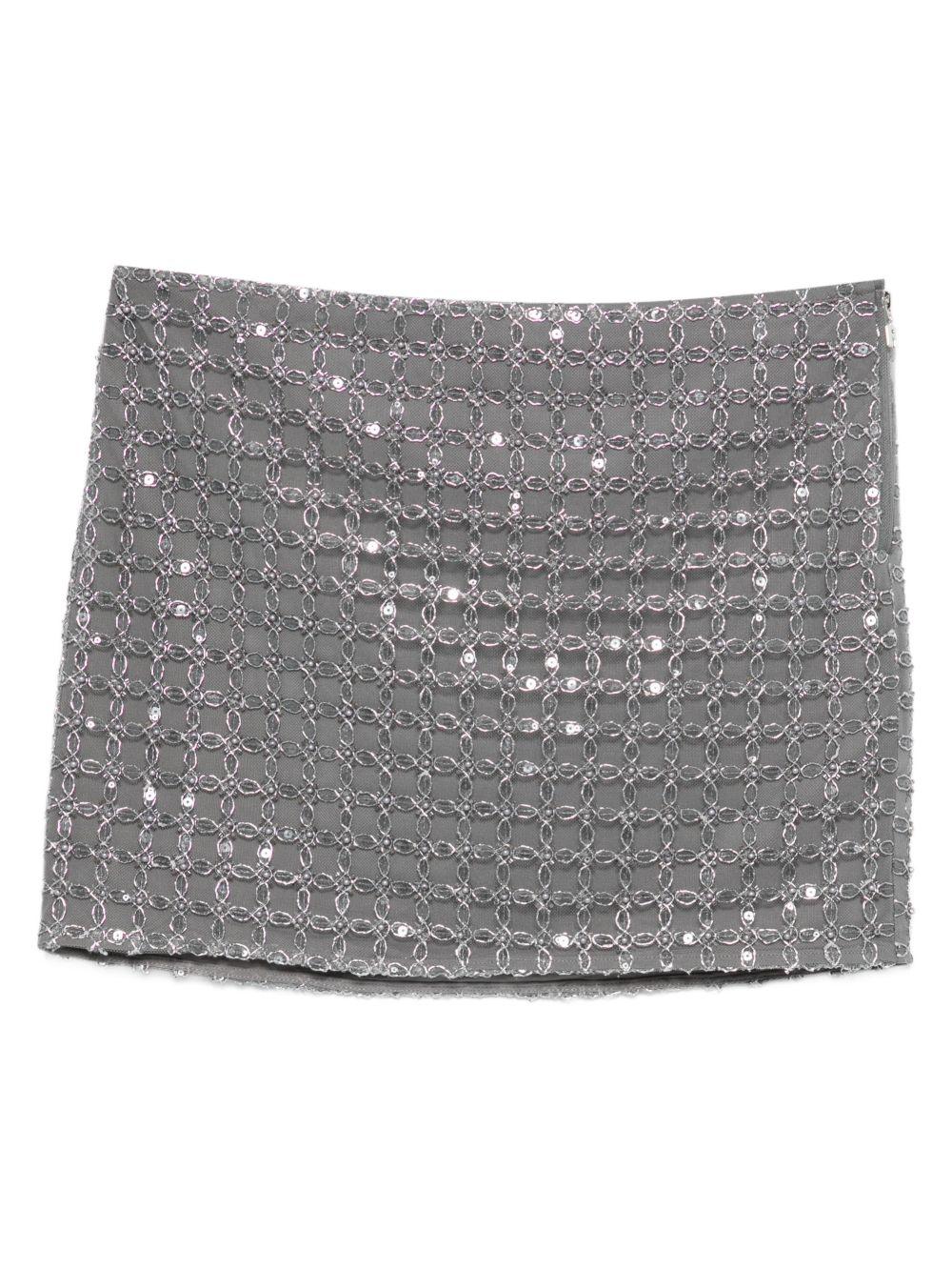 Beaded Mini Skirt Grey 115051516 516 CASTOR GRAY ROTATE 