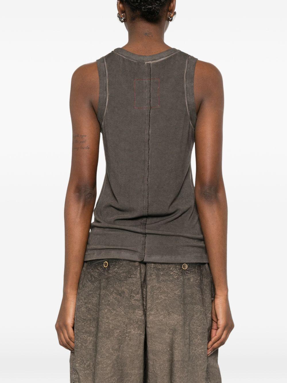 Ti Ribbed Tank Top UP1030 UW860 GREY BROWN UMA WANG 
