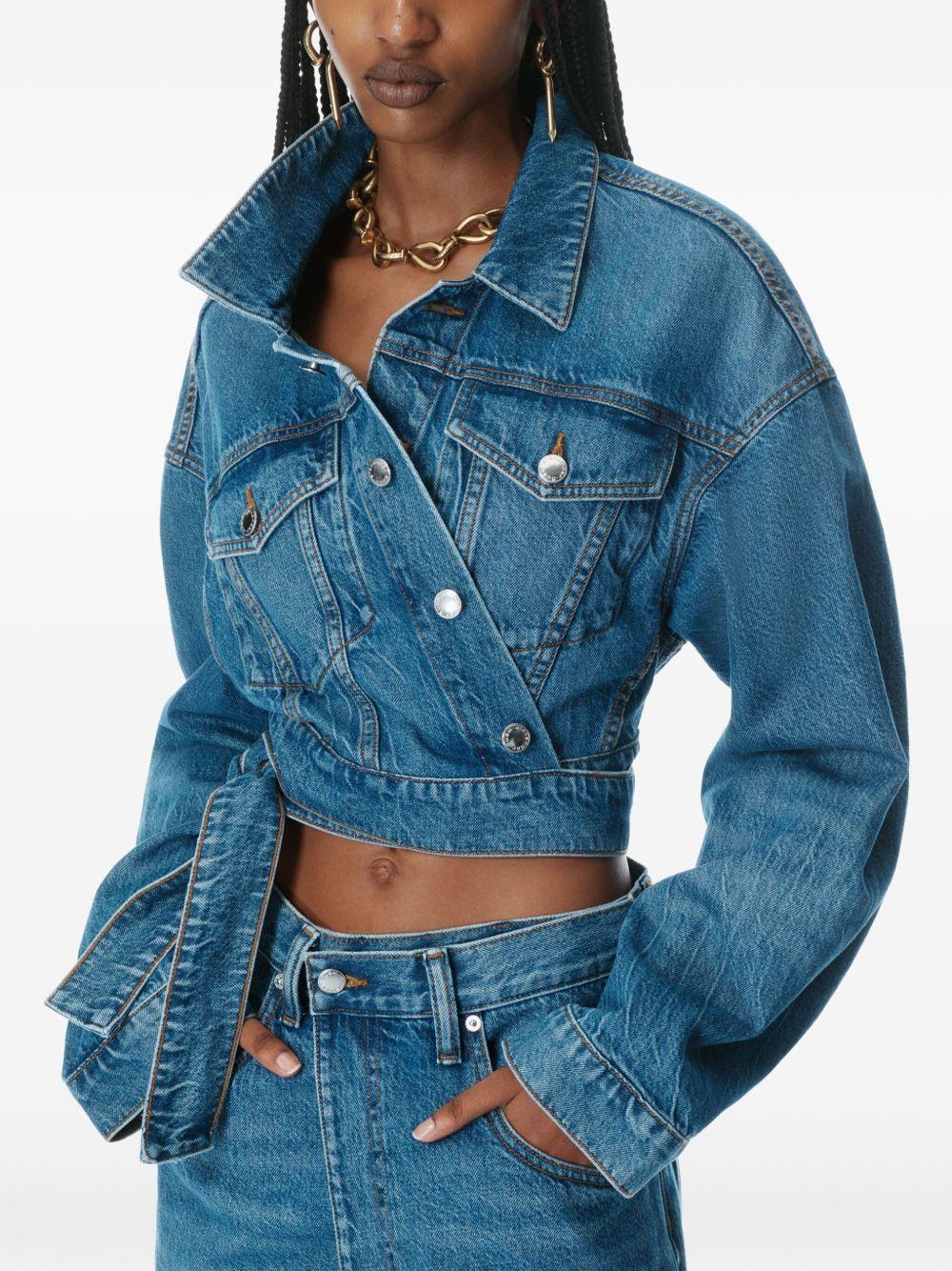 Gonna a portafoglio in denim effetto vissuto 4DC2255721 401 DEEP BLUE ALEXANDER WANG 