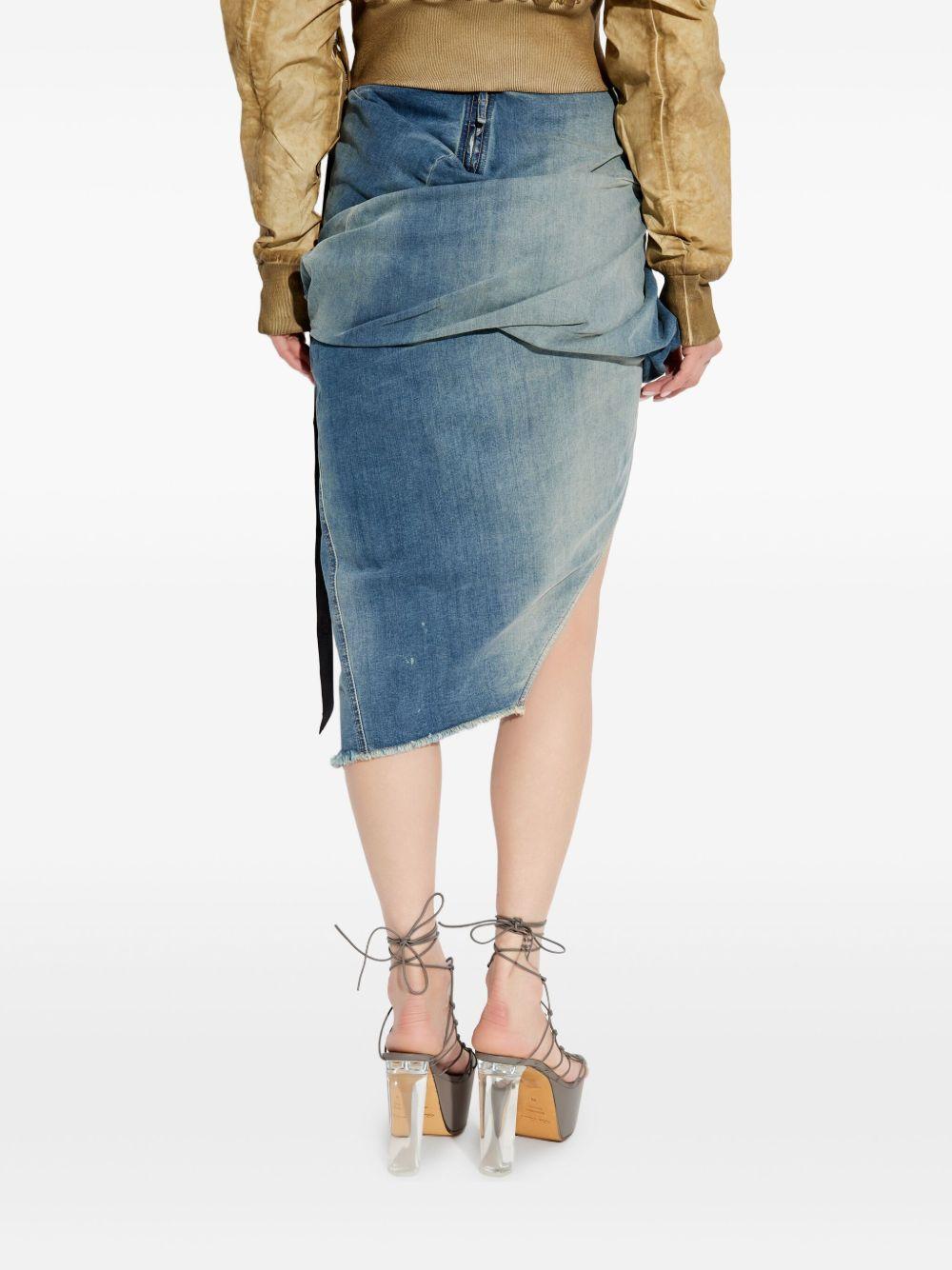 Low Twist midi skirt DS01E3349SDWB 06 INDIGO RICK OWENS DRKSHDW 