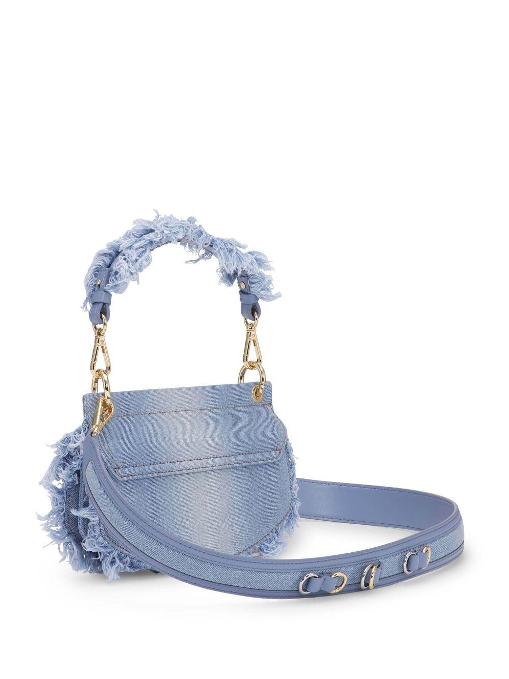 Light Blue Denim Mini Top Handle Apo-G Bag A6520 928 FADED DENIM GANNI 