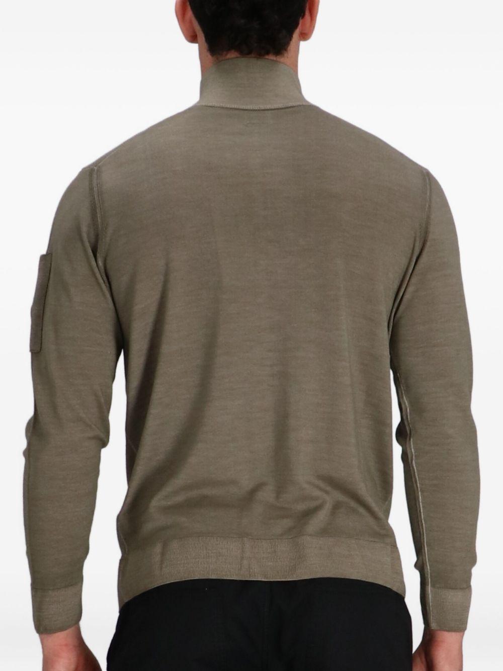 Merino Wool Half Zip Sweater 19CMKN025A003247F 356 FALLEN ROCK CP COMPANY 