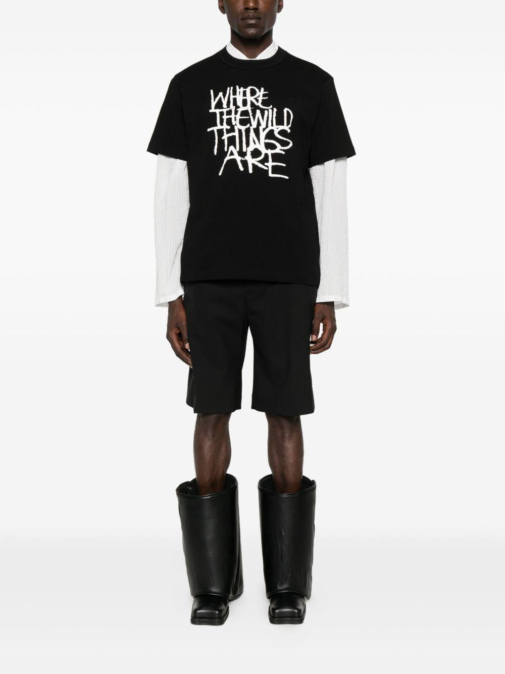 'Where The Wild Things Are' T-shirt 2501007S 001 BLACK SACAI 