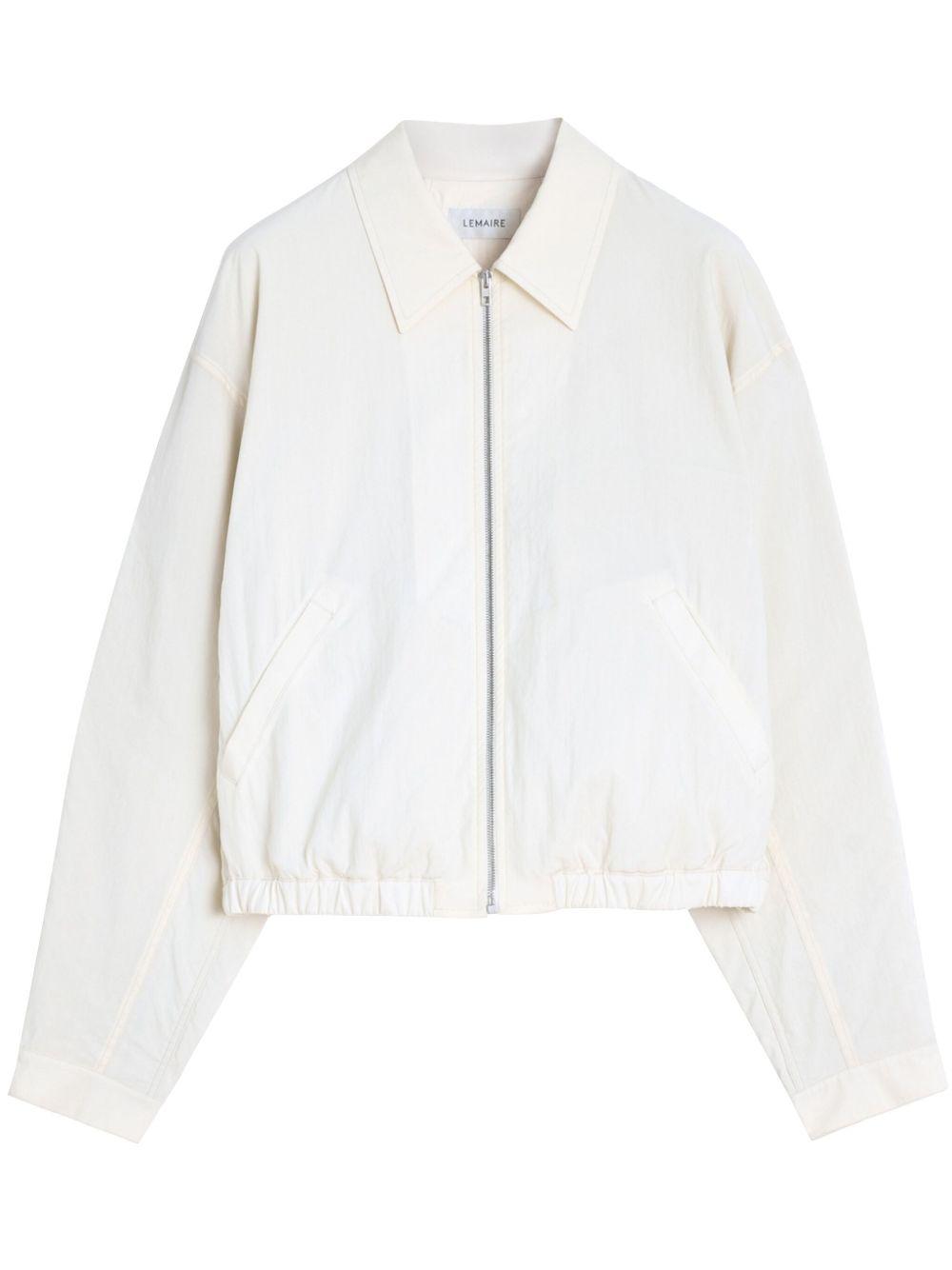 Zipped Blouson in Technical Lyocell OW1124LF1370 WH014 CREAMY WHITE LEMAIRE 