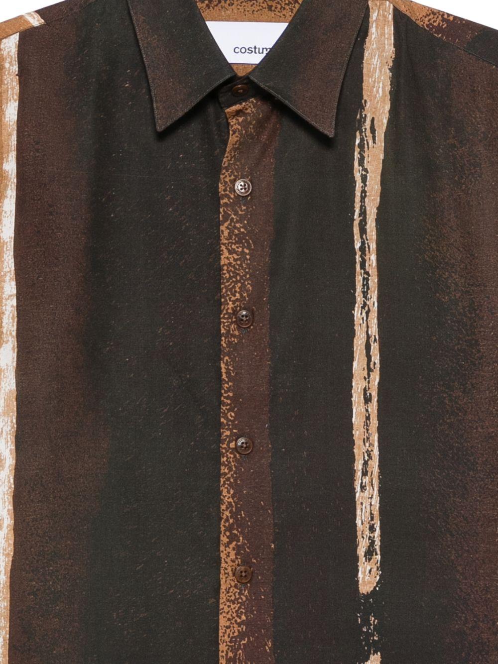 Camicia Eric Gaba Vivido 26S95GV G101 MARRONE ARANCIO COSTUMEIN 