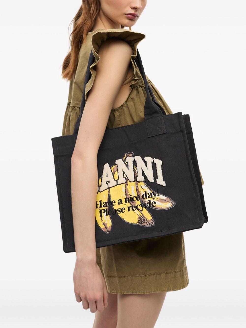 Banana Large Tote A6897 099 BLACK GANNI 
