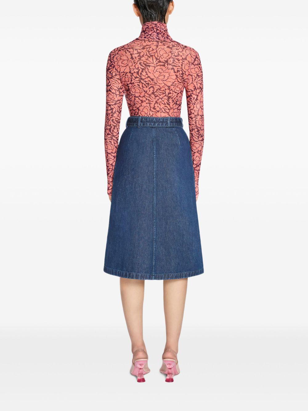 Maglia a collo alto stampata<BR/> 2510111591619 350 PEACH DRIES VAN NOTEN 