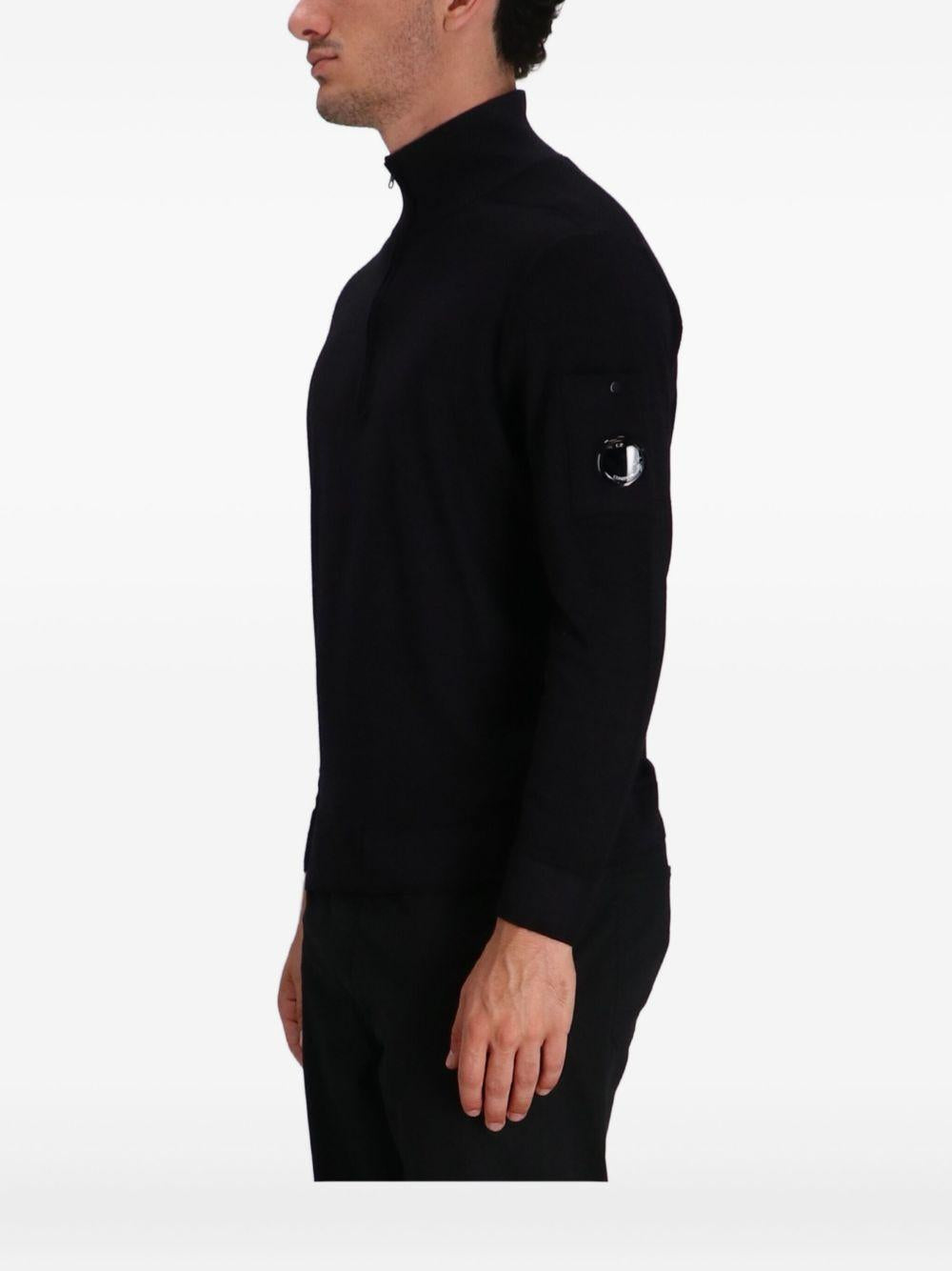 Merino Wool Half Zip Sweater 19CMKN025A003247F 888 TOTAL ECLIPSE CP COMPANY 