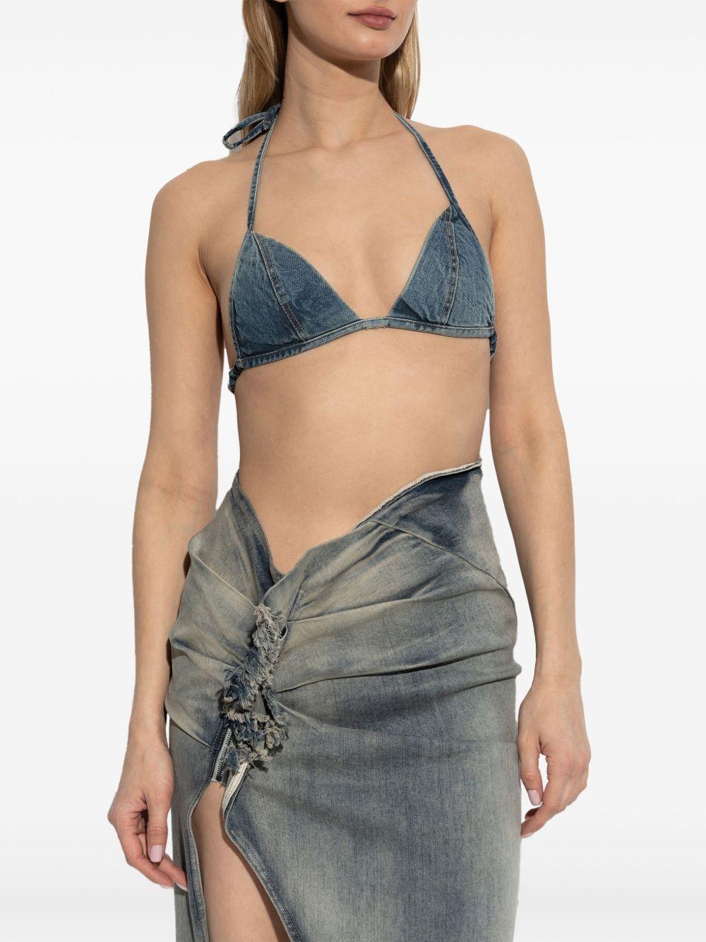 DRKSHDW SS25 Hollywood Bra in Washed Indigo DS01E3011DWB 06 INDIGO RICK OWENS DRKSHDW 