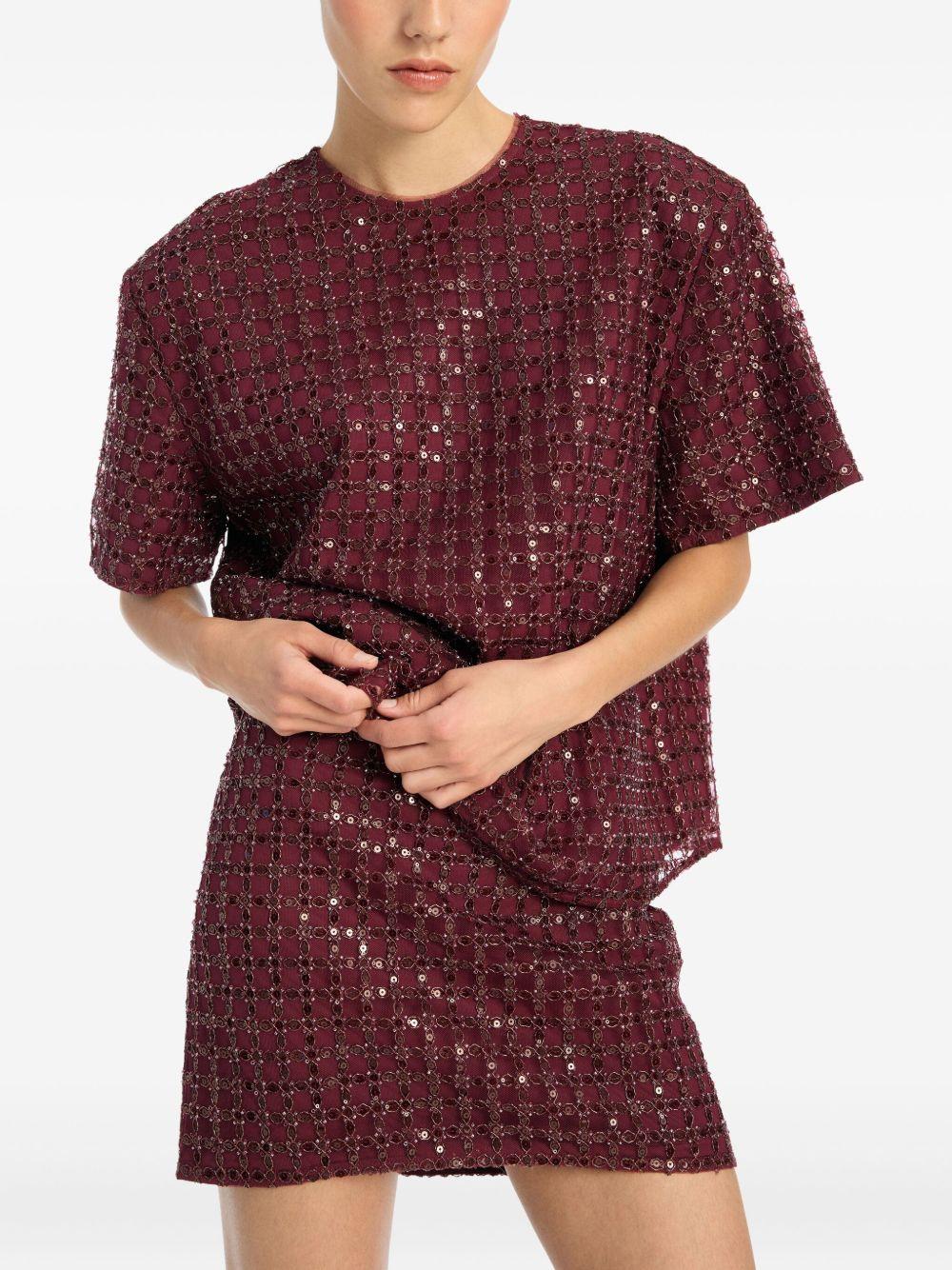 Beaded Oversized Top Bordeaux 1150532734 2734 RED ROTATE 