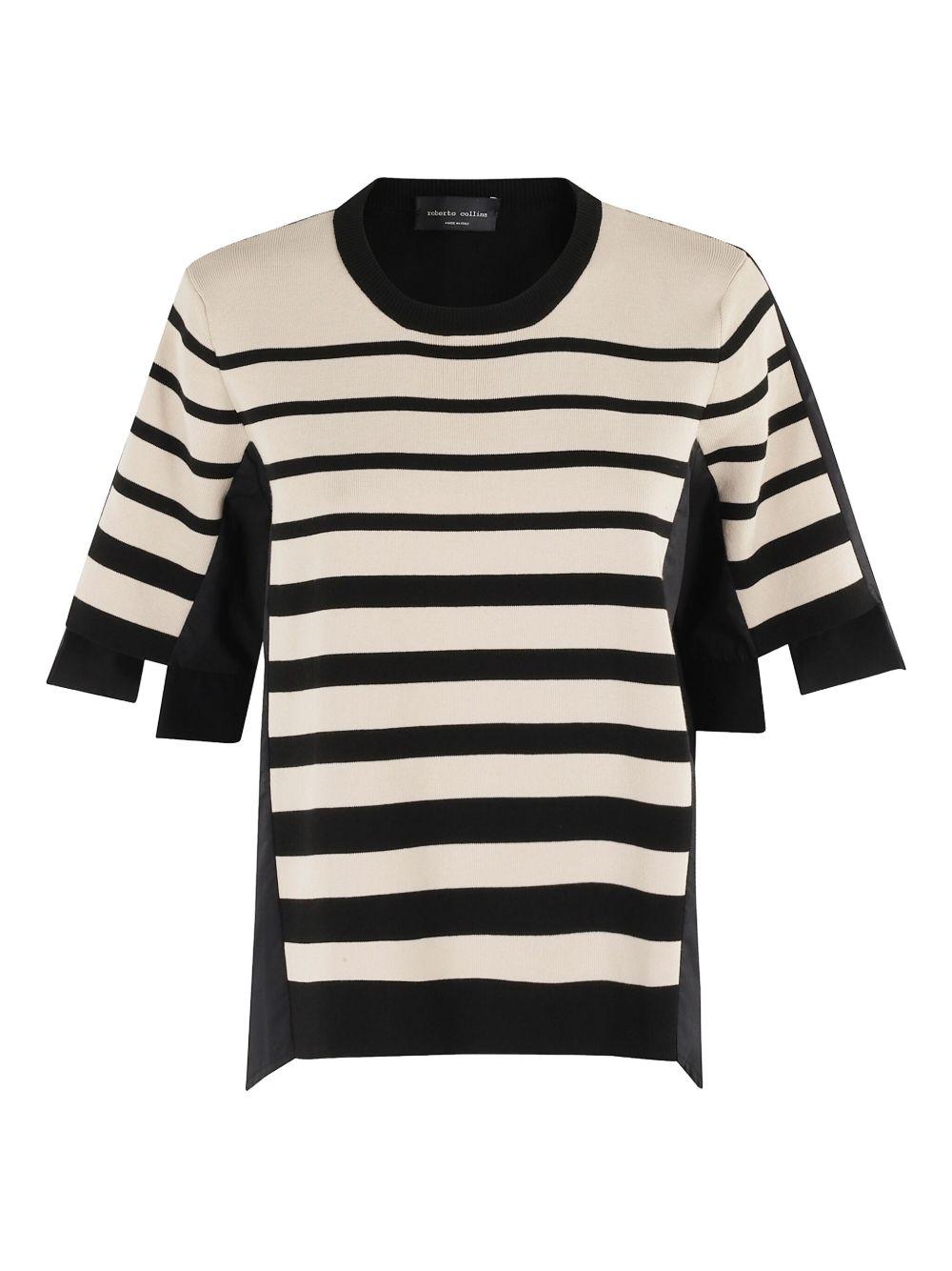 Blusa a righe B47021 02 NERO NATURAL ROBERTO COLLINA 