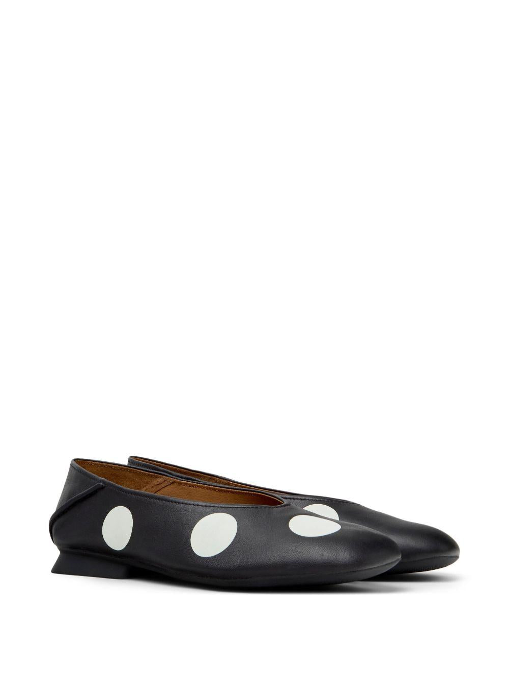 Ballerine in pelle K201253 050 DOTS BLACK WHITE CAMPER 