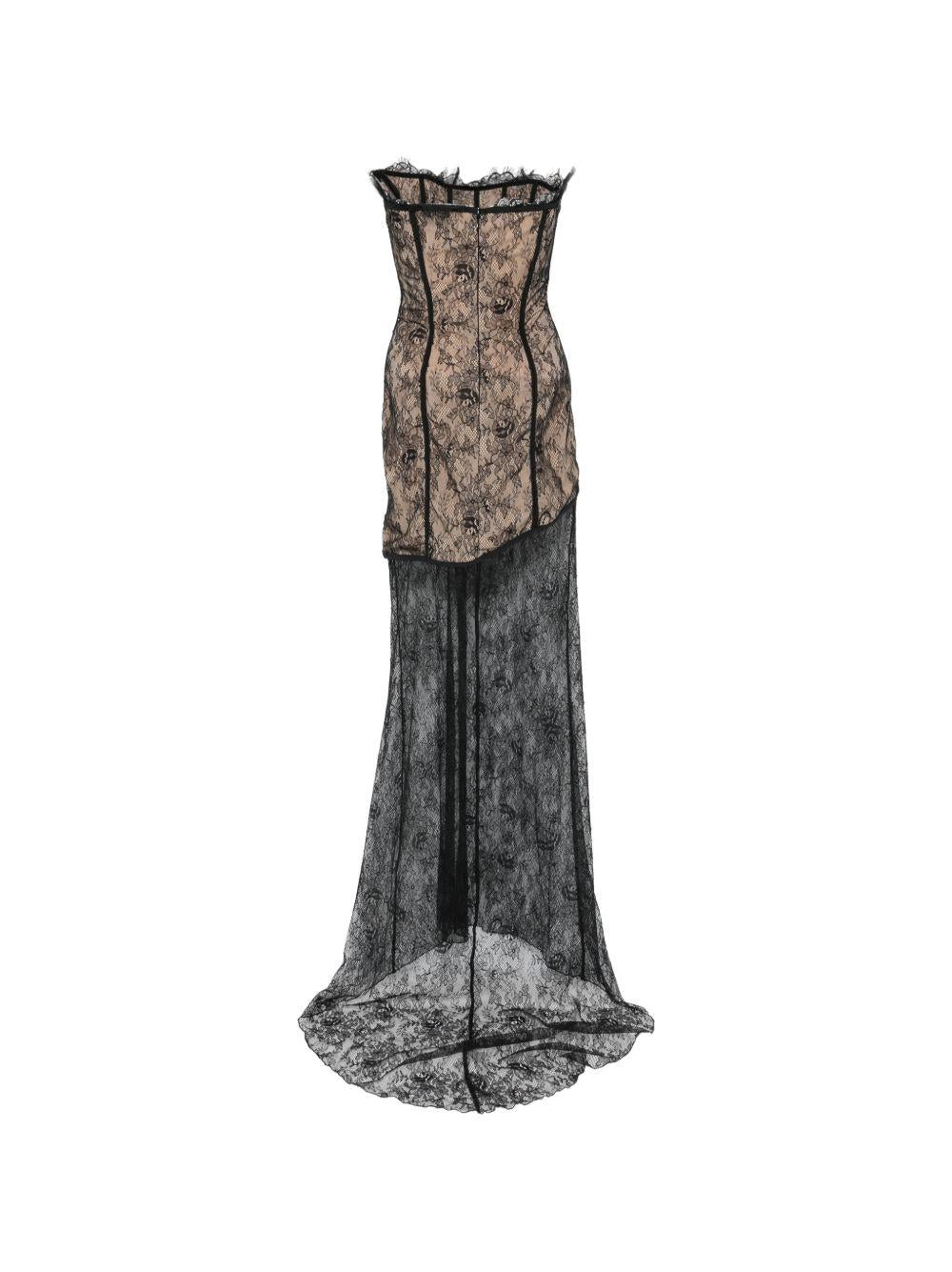 Maxi Abito Corsetto In Pizzo 06PSDR50916304 99 BLACK GIUSEPPE DI MORABITO 