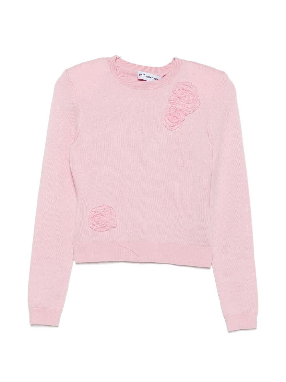 Maglione lavorato a maglia PF26068TAP PINK SELF-PORTRAIT 