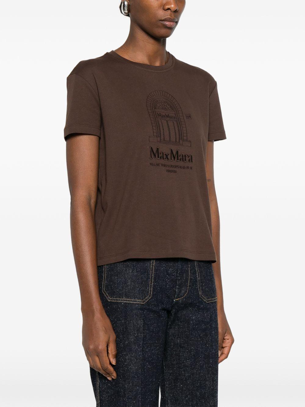 T-Shirt In Cotone SMMBELLA 004 BROWN S MAX MARA 