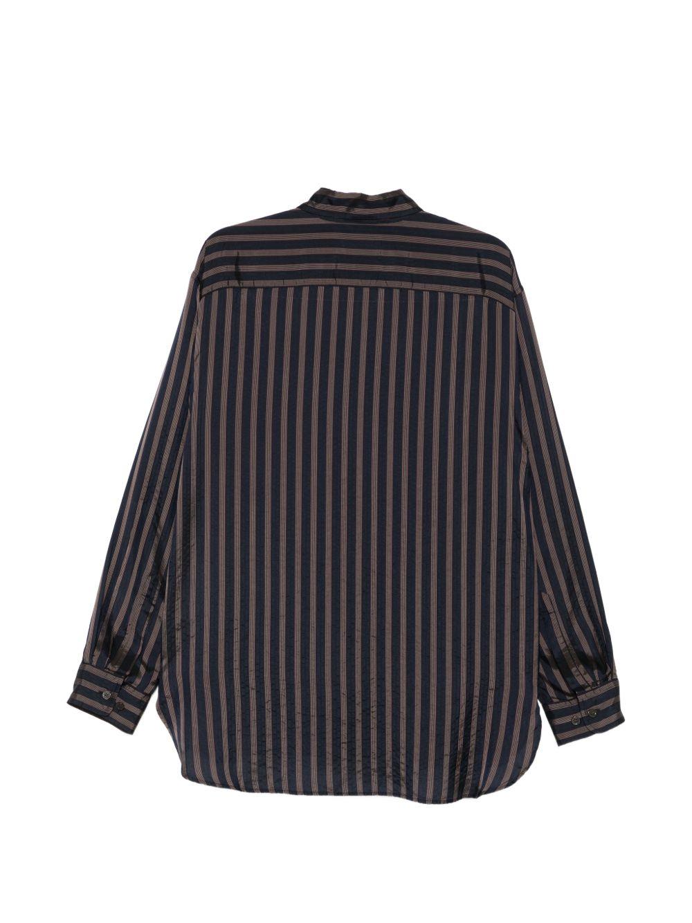 Stripe cupro shirt CROOM3276 509 NAVY DRIES VAN NOTEN 