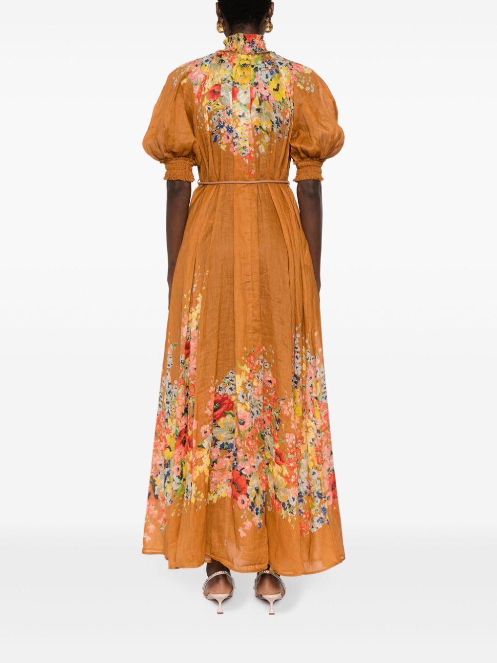  3890DRS241 TAN FLORAL ZIMMERMANN 