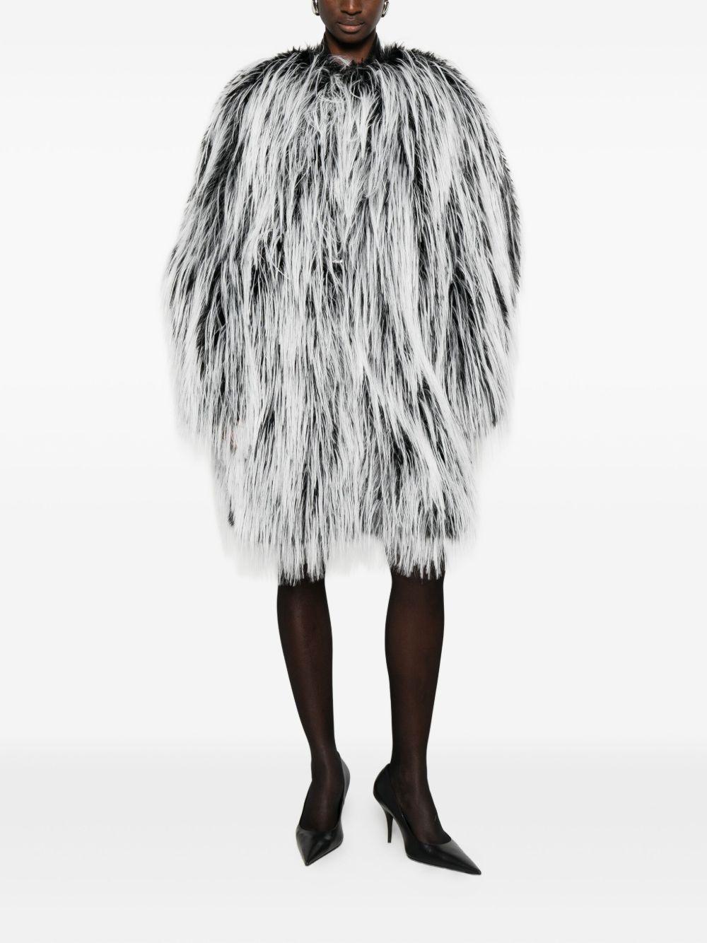 Cappotto In Ecopelliccia Runway ADESSOMM13285 001 NERO BIANCO SPORTMAX 