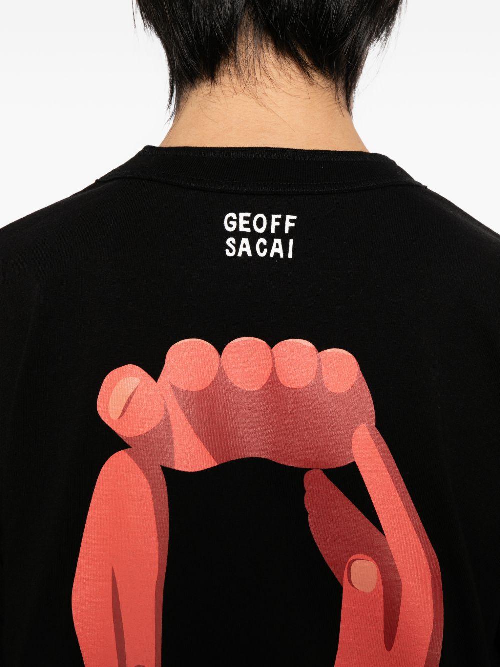 Geoff Print T-Shirt 2601121S 001 BLACK SACAI 