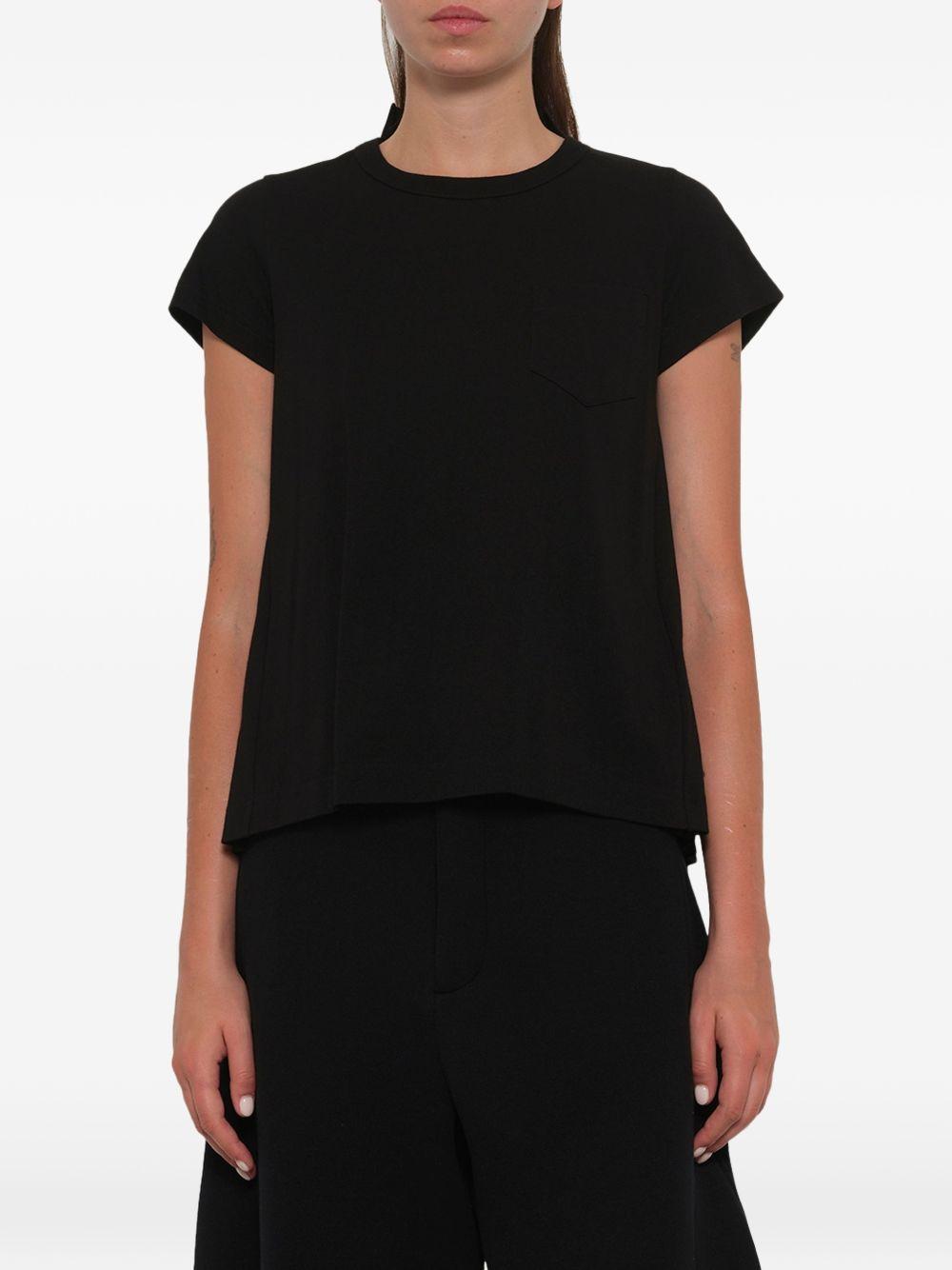 pleated-back pocket T-shirt SCW352 002 BLACK SACAI 