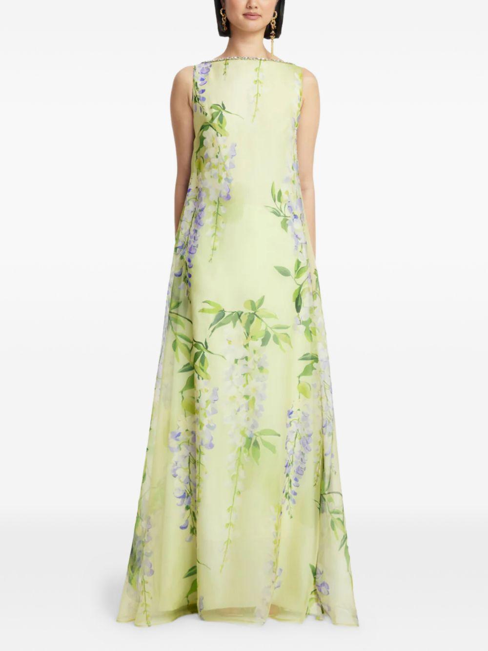 Embellished Open Back Gown LLSS26016 WISTERIA PRINT LEO LIN 