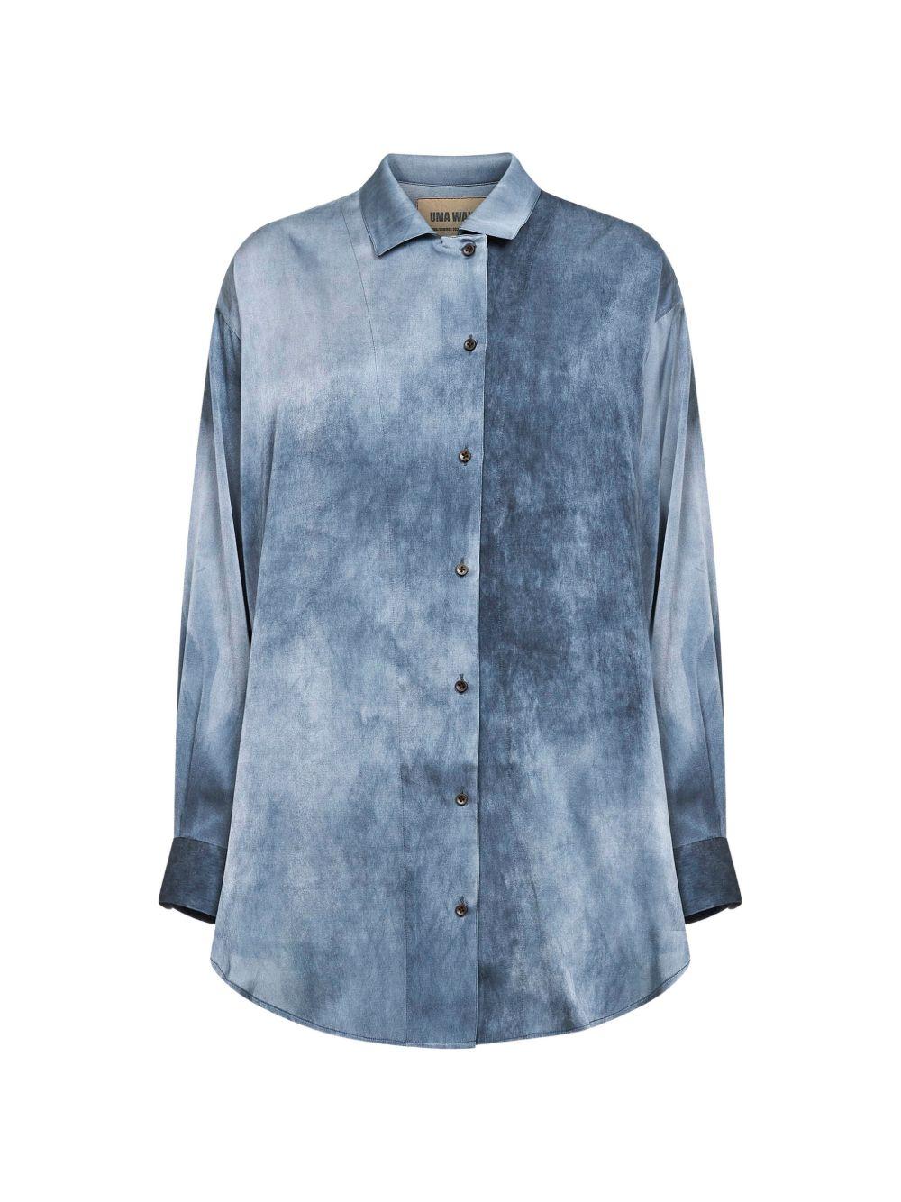 Top con spalle scese Tyesha UW1003 UW380 STEEL BLUE UMA WANG 