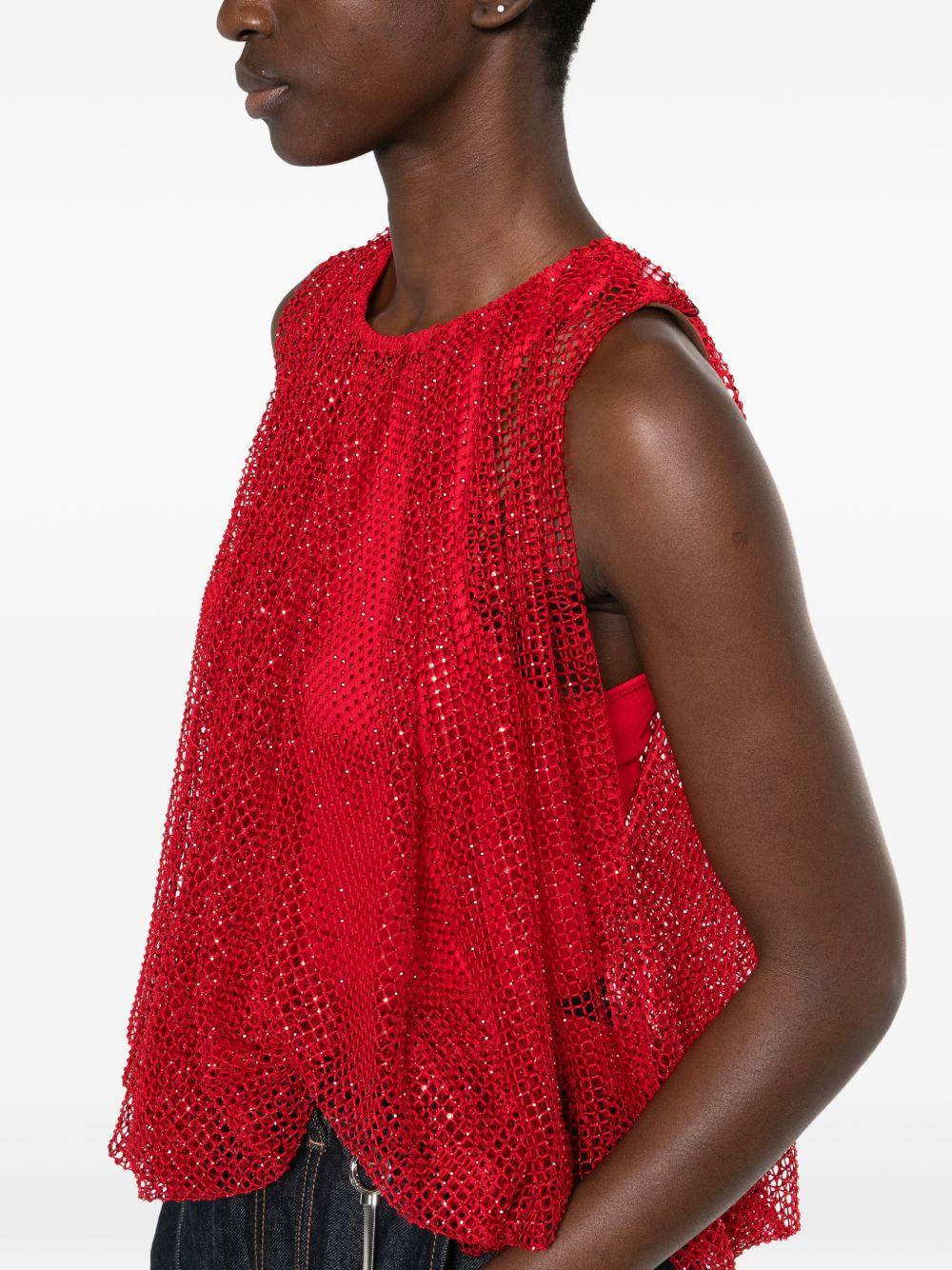 Top in Rete Con cristalli SPXNODO 001 ROSSO SPORTMAX 