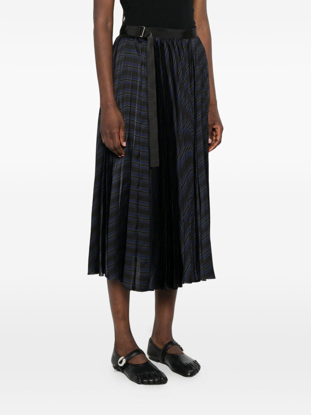 Gonna midi in lana a quadri Principe di Galles 2608376 005 BLACK NAVY SACAI 