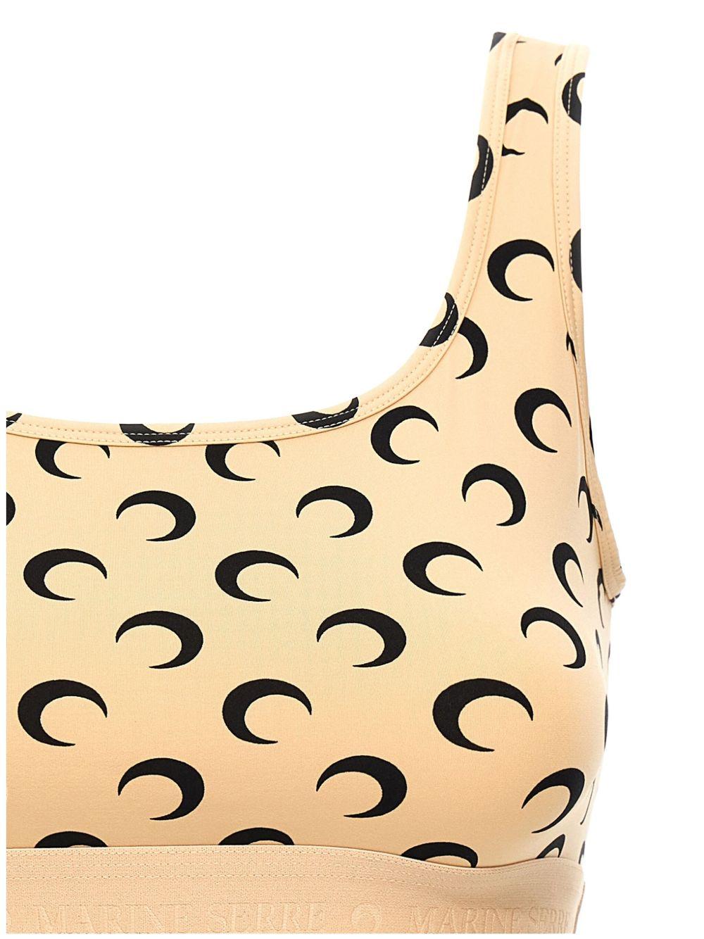 Moon Printed Jersey Sport Bra WUW055BCJER0001 TA10 TAN MARINE SERRE 