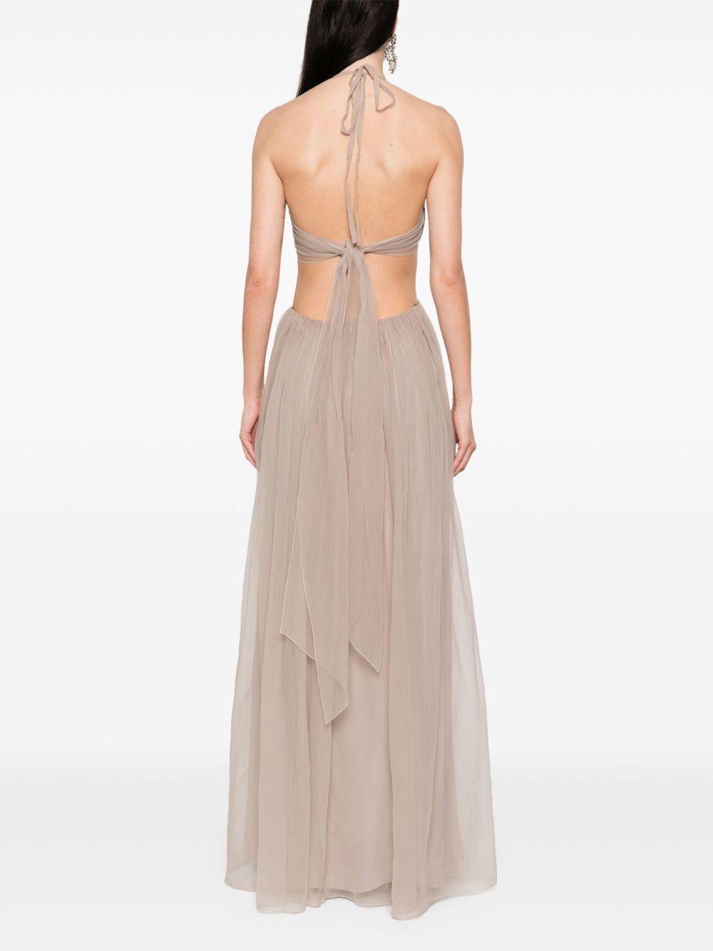 Abito lungo in tulle con ricami<BR/><BR/> A0460157 82 ALBERTA FERRETTI 
