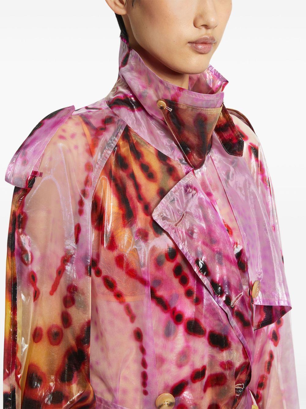 Trench coat stampato 2510102051109 304 FUCHSIA DRIES VAN NOTEN 