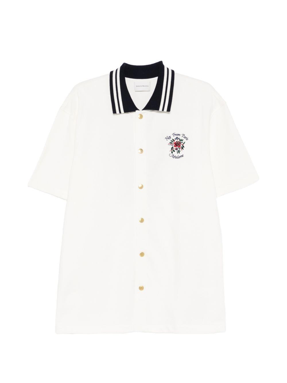 Chemise Piquée Slogan Rose JSH247CO264 OFF WHITE DROLE DE MONSIEUR 