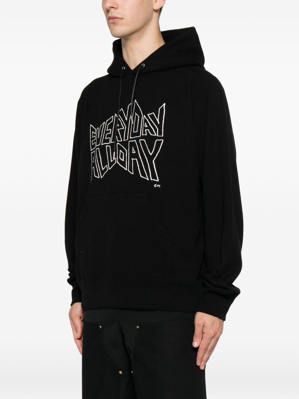 Geoff Print Hoodie 2601123S 001 BLACK SACAI 