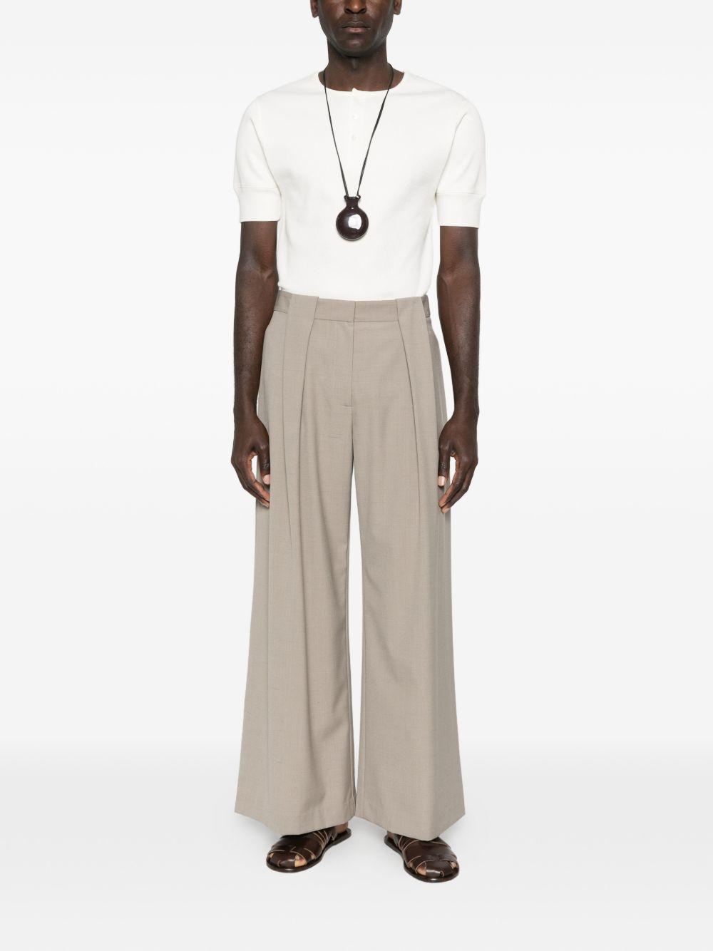 Rib Henley Top in Jersey TS0007LJ1030 WH086 MILK LEMAIRE 